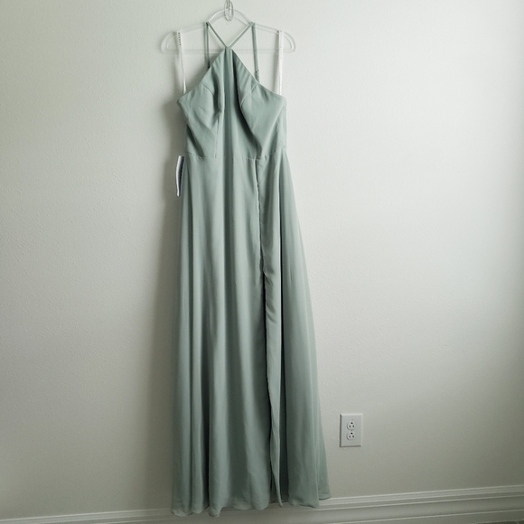 Azazie Bailey Agave Bridesmaid Dress New With Tags - Picture 2 of 10